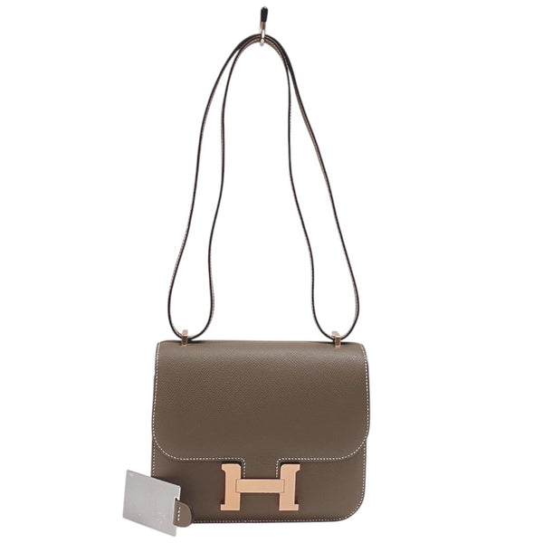 エルメス HERMES コンスタンス3 ミニ W刻 エトゥープ ピンクゴールド金具 エプソン レディース ショルダーバッグ