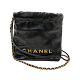 シャネル CHANEL CHANEL22ミニバッグ AS3980 ブラック ゴールド金具 カーフ レディース ショルダーバッグ
