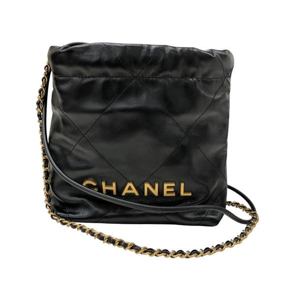 シャネル CHANEL CHANEL22ミニバッグ AS3980 ブラック ゴールド金具 カーフ レディース ショルダーバッグ