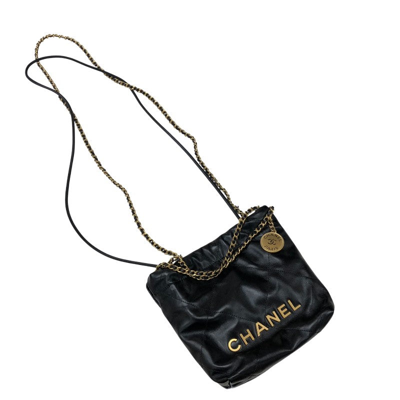 シャネル CHANEL CHANEL22ミニバッグ AS3980 ブラック ゴールド金具 カーフ レディース ショルダーバッグ