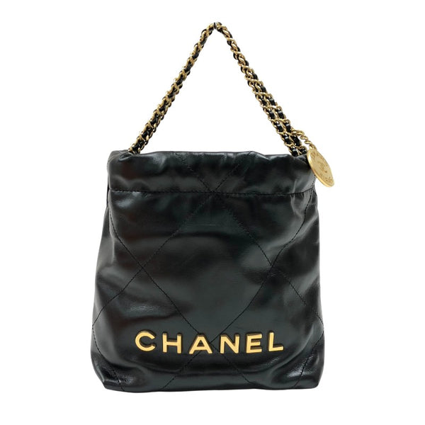 シャネル CHANEL CHANEL22ミニバッグ AS3980 ブラック ゴールド金具 カーフ レディース ショルダーバッグ
