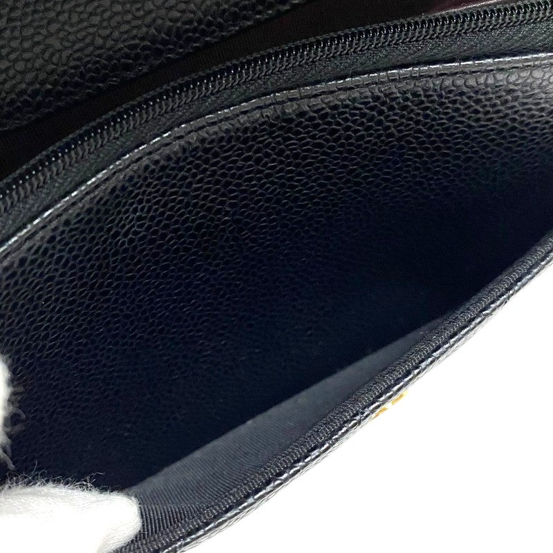 シャネル CHANEL マトラッセ チェーンウォレット AP0250 ブラック ゴールド金具 キャビアスキン レディース ショルダーバッグ クラッチバッグ