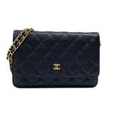 シャネル CHANEL マトラッセ チェーンウォレット AP0250 ブラック ゴールド金具 キャビアスキン レディース ショルダーバッグ クラッチバッグ