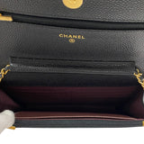 シャネル CHANEL マトラッセ チェーンウォレット AP0250 ブラック ゴールド金具 キャビアスキン レディース ショルダーバッグ クラッチバッグ