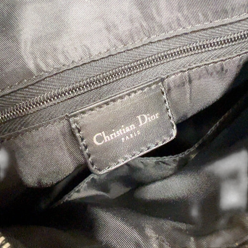 クリスチャン・ディオール Christian Dior トロッター　スモールボストンバッグ ブラック　シルバー金具 キャンバス/レザー レディース ボストンバッグ