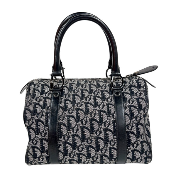 クリスチャン・ディオール Christian Dior トロッター　スモールボストンバッグ ブラック　シルバー金具 キャンバス/レザー レディース ボストンバッグ