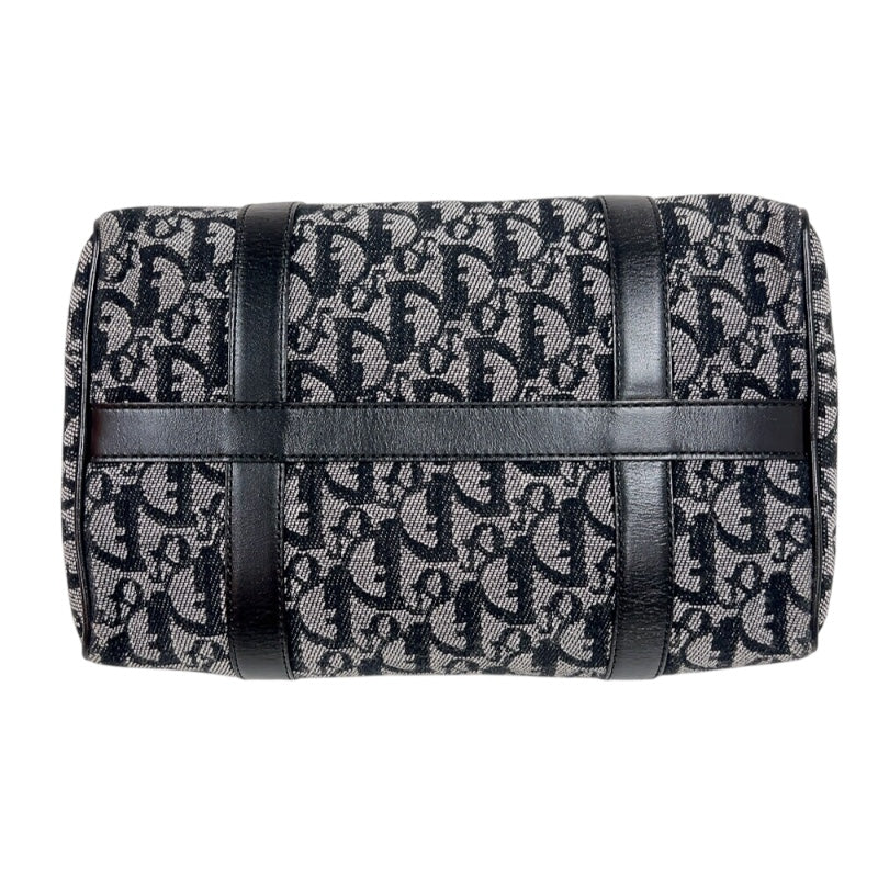 クリスチャン・ディオール Christian Dior トロッター　スモールボストンバッグ ブラック　シルバー金具 キャンバス/レザー レディース ボストンバッグ