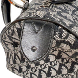 クリスチャン・ディオール Christian Dior トロッター　スモールボストンバッグ ブラック　シルバー金具 キャンバス/レザー レディース ボストンバッグ