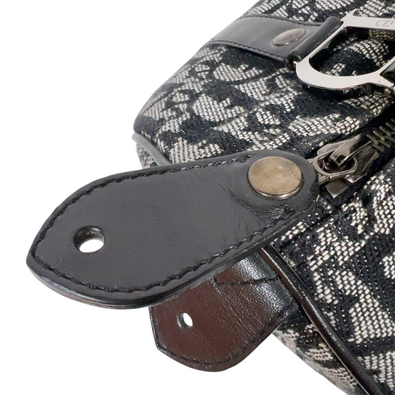 クリスチャン・ディオール Christian Dior トロッター　スモールボストンバッグ ブラック　シルバー金具 キャンバス/レザー レディース ボストンバッグ