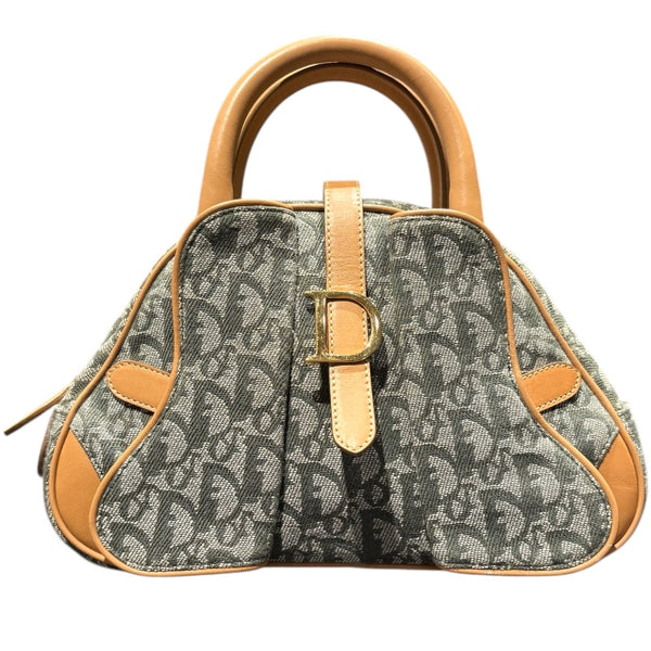 クリスチャン・ディオール Christian Dior トロッターダブルサドルハンドバッグ カーキ トロッターキャンバス レディース ハンドバッグ