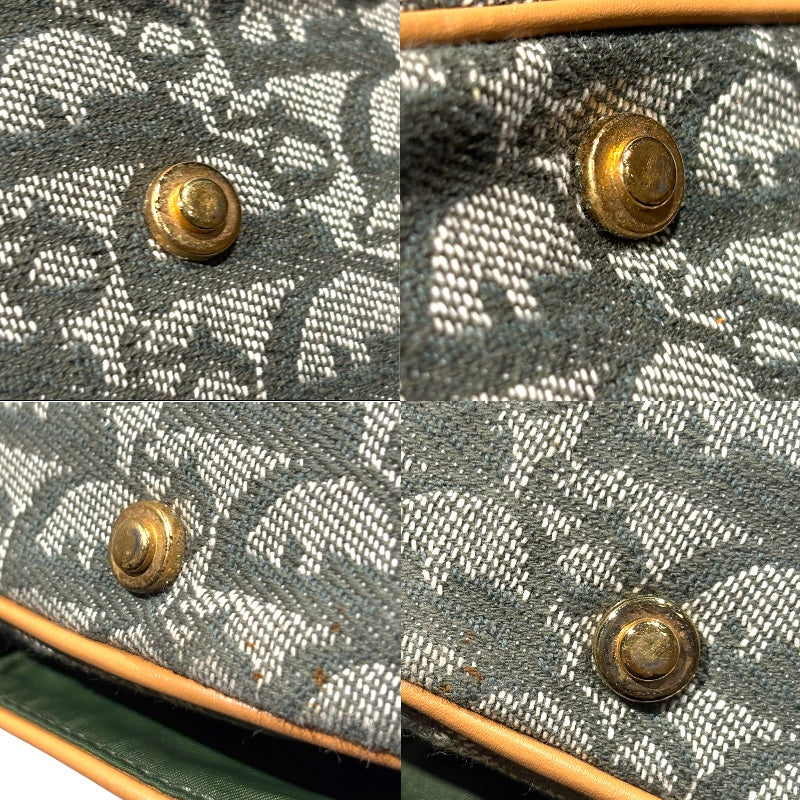 クリスチャン・ディオール Christian Dior トロッターダブルサドルハンドバッグ カーキ トロッターキャンバス レディース ハンドバッグ