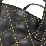 シャネル CHANEL ワイルドステッチ ハンドバッグ A18126 ブラック ゴールド金具 カーフ レディース トートバッグ