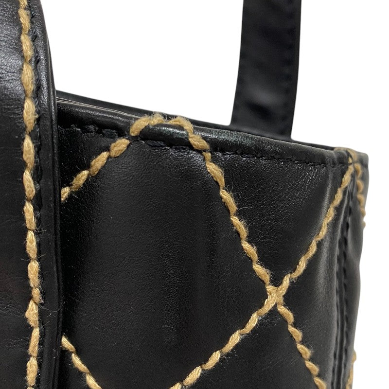 シャネル CHANEL ワイルドステッチ ハンドバッグ A18126 ブラック ゴールド金具 カーフ レディース トートバッグ