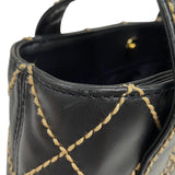 シャネル CHANEL ワイルドステッチ ハンドバッグ A18126 ブラック ゴールド金具 カーフ レディース トートバッグ