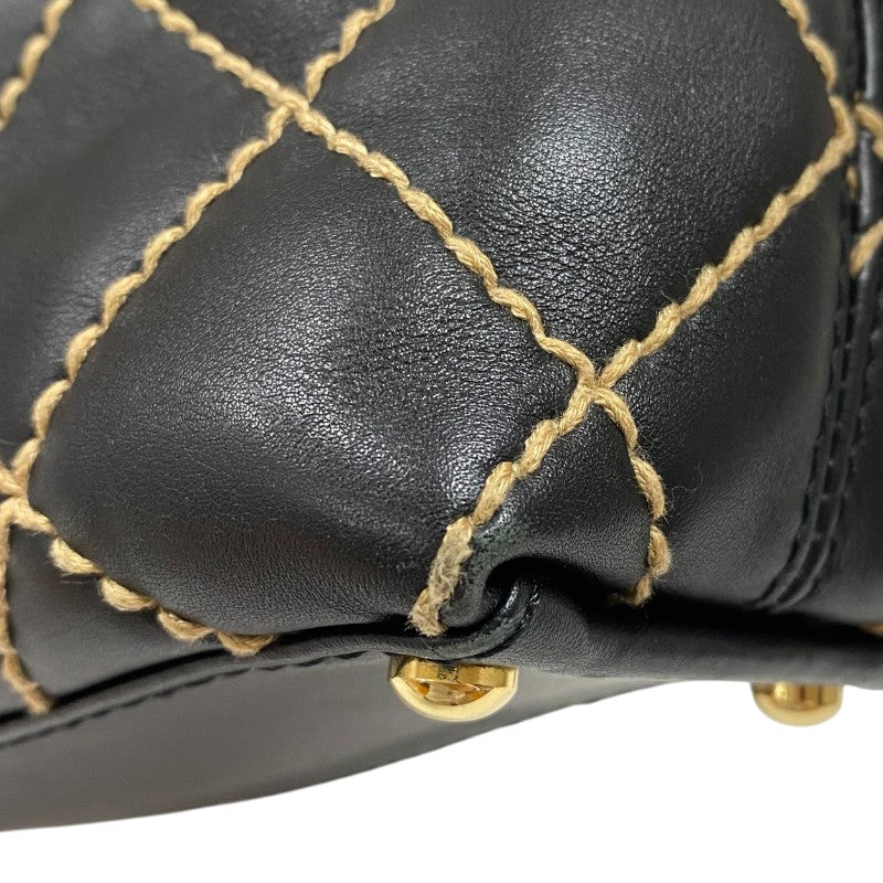 シャネル CHANEL ワイルドステッチ ハンドバッグ A18126 ブラック ゴールド金具 カーフ レディース トートバッグ