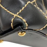 シャネル CHANEL ワイルドステッチ ハンドバッグ A18126 ブラック ゴールド金具 カーフ レディース トートバッグ