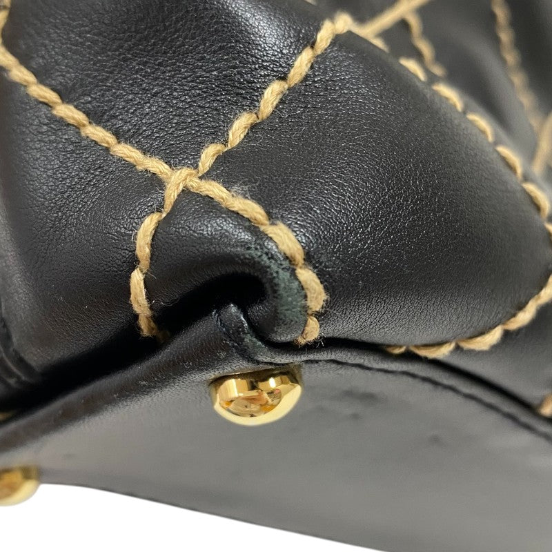 シャネル CHANEL ワイルドステッチ ハンドバッグ A18126 ブラック ゴールド金具 カーフ レディース トートバッグ