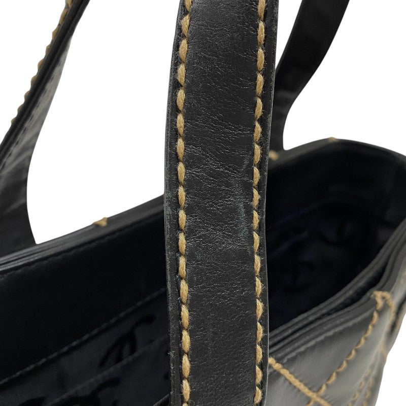 シャネル CHANEL ワイルドステッチ ハンドバッグ A18126 ブラック ゴールド金具 カーフ レディース トートバッグ