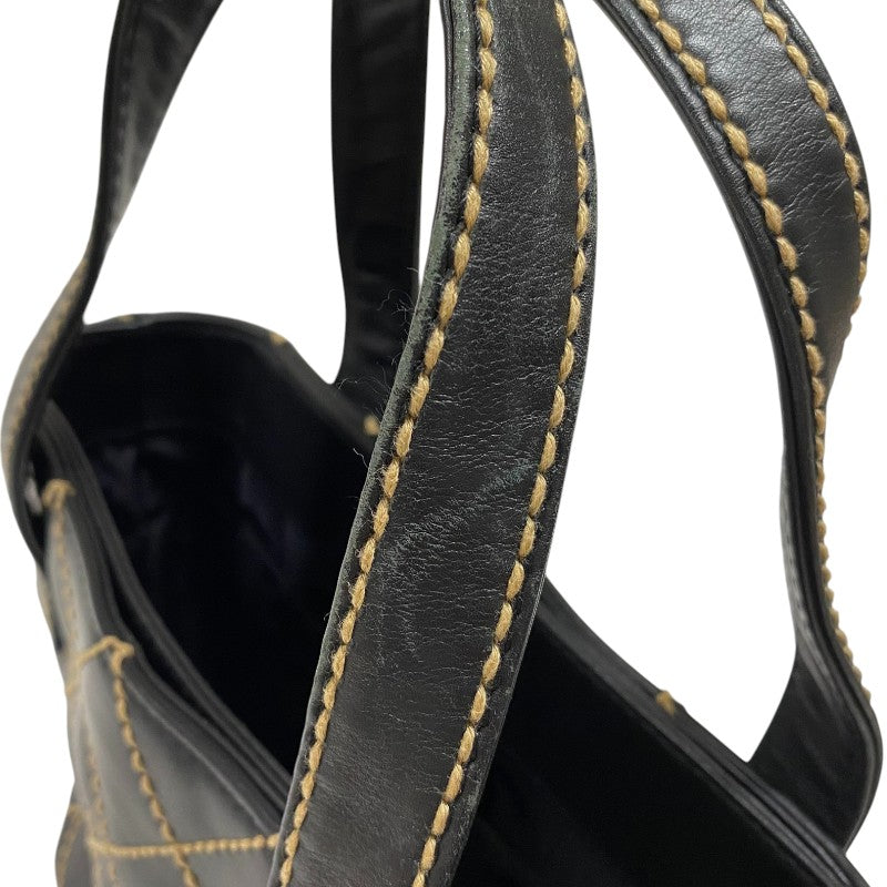 シャネル CHANEL ワイルドステッチ ハンドバッグ A18126 ブラック ゴールド金具 カーフ レディース トートバッグ