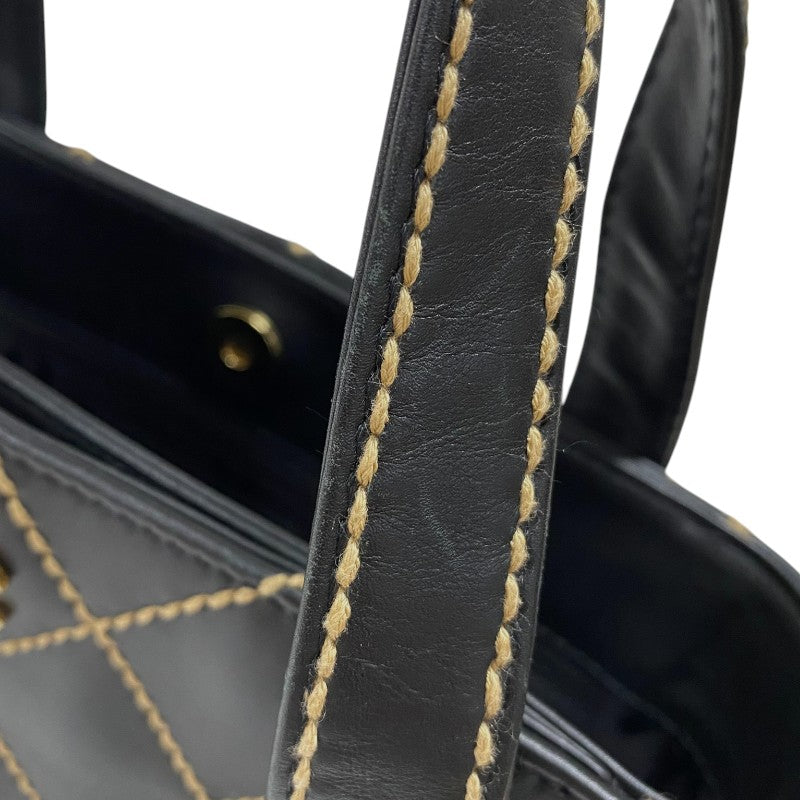 シャネル CHANEL ワイルドステッチ ハンドバッグ A18126 ブラック ゴールド金具 カーフ レディース トートバッグ