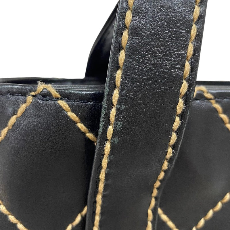 シャネル CHANEL ワイルドステッチ ハンドバッグ A18126 ブラック ゴールド金具 カーフ レディース トートバッグ