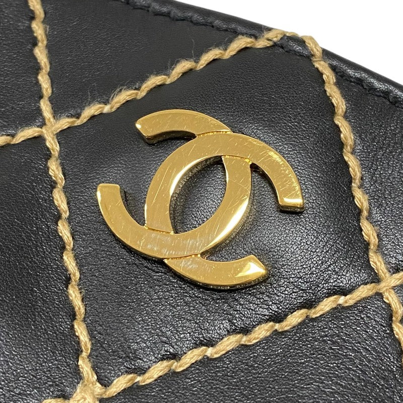 シャネル CHANEL ワイルドステッチ ハンドバッグ A18126 ブラック ゴールド金具 カーフ レディース トートバッグ