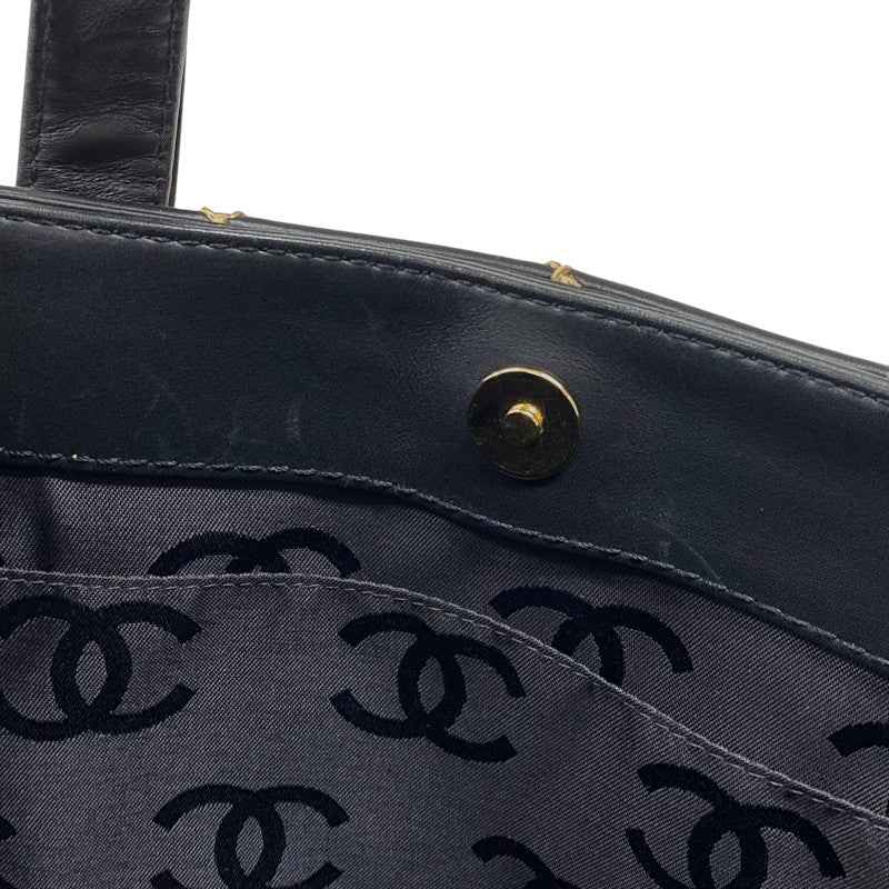 シャネル CHANEL ワイルドステッチ ハンドバッグ A18126 ブラック ゴールド金具 カーフ レディース トートバッグ