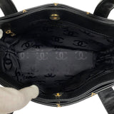 シャネル CHANEL ワイルドステッチ ハンドバッグ A18126 ブラック ゴールド金具 カーフ レディース トートバッグ