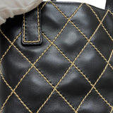 シャネル CHANEL ワイルドステッチ ハンドバッグ A18126 ブラック ゴールド金具 カーフ レディース トートバッグ