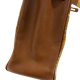 エルメス HERMES ケリー32 内縫い ヴィブラート □F刻 ブラウン ゴールド金具 ボックスカーフ レディース ハンドバッグ ショルダーバッグ