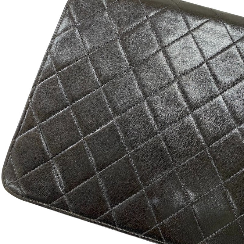 シャネル CHANEL プッシュロック ショルダーバッグ ブラック ゴールド金具 ラムスキン レディース