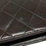 シャネル CHANEL プッシュロック ショルダーバッグ ブラック ゴールド金具 ラムスキン レディース