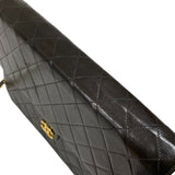 シャネル CHANEL プッシュロック ショルダーバッグ ブラック ゴールド金具 ラムスキン レディース