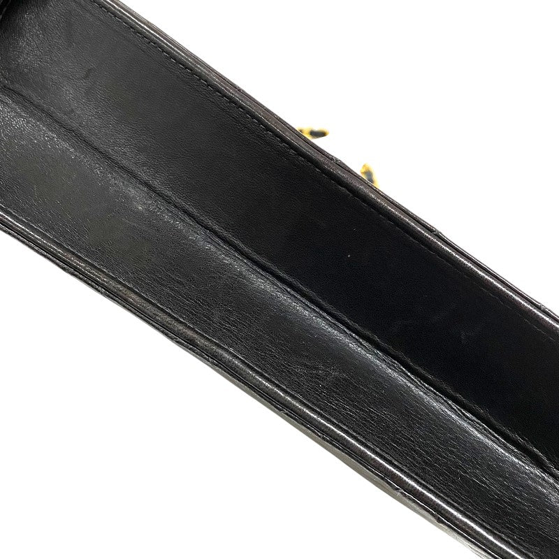 シャネル CHANEL プッシュロック ショルダーバッグ ブラック ゴールド金具 ラムスキン レディース