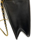 シャネル CHANEL プッシュロック ショルダーバッグ ブラック ゴールド金具 ラムスキン レディース