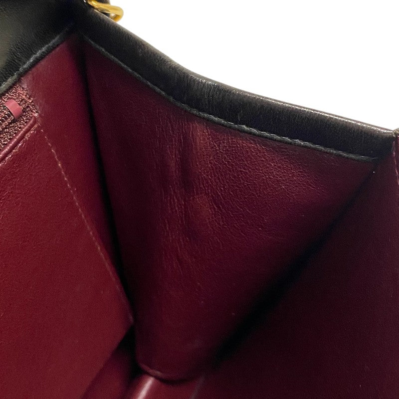 シャネル CHANEL プッシュロック ショルダーバッグ ブラック ゴールド金具 ラムスキン レディース