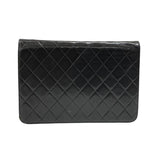 シャネル CHANEL プッシュロック ショルダーバッグ ブラック ゴールド金具 ラムスキン レディース