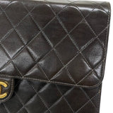 シャネル CHANEL プッシュロック ショルダーバッグ ブラック ゴールド金具 ラムスキン レディース