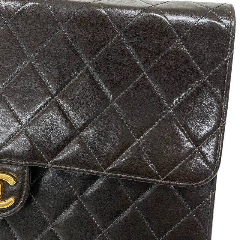 シャネル CHANEL プッシュロック ショルダーバッグ ブラック ゴールド金具 ラムスキン レディース