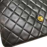 シャネル CHANEL プッシュロック ショルダーバッグ ブラック ゴールド金具 ラムスキン レディース