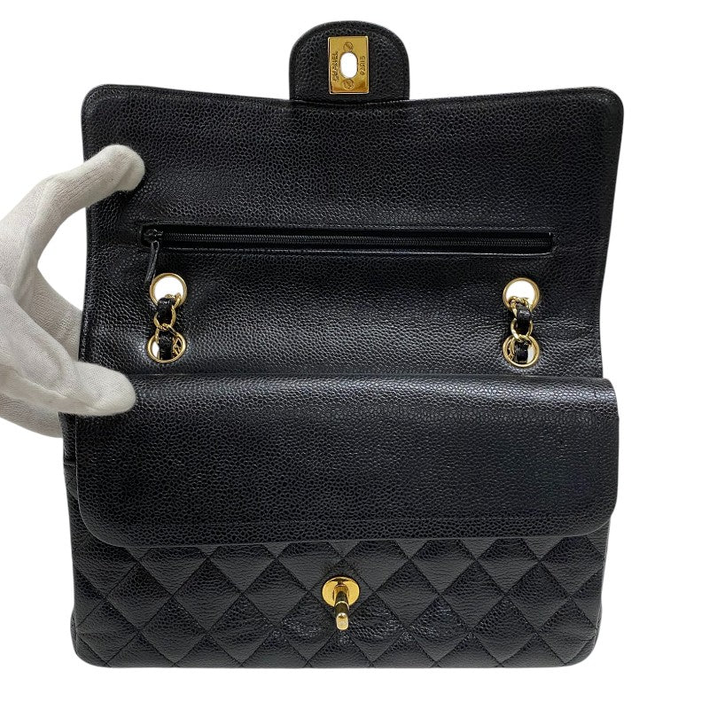 シャネル CHANEL マトラッセ25 A01112 ブラック ゴールド金具 キャビアスキン レディース ショルダーバッグ
