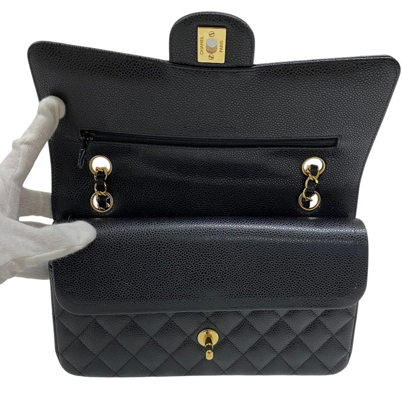 シャネル CHANEL マトラッセ25 A01112 ブラック ゴールド金具 キャビアスキン レディース ショルダーバッグ