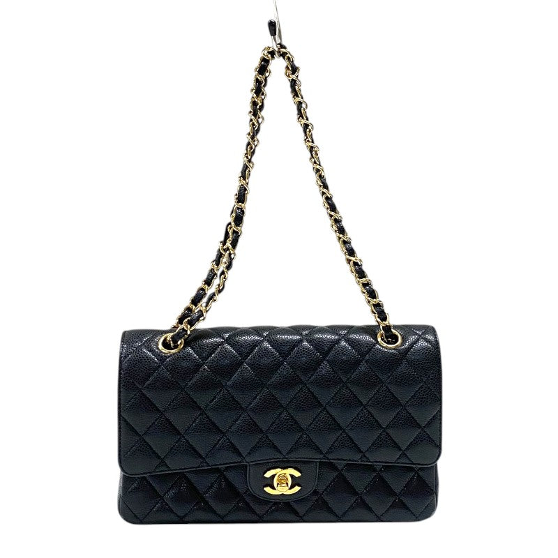 シャネル CHANEL マトラッセ25 A01112 ブラック ゴールド金具 キャビアスキン レディース ショルダーバッグ