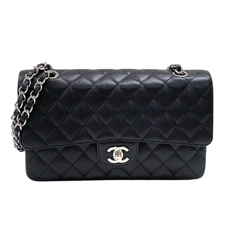 シャネル CHANEL マトラッセ25 A01112 ブラック シルバー金具 キャビアスキン レディース ショルダーバッグ