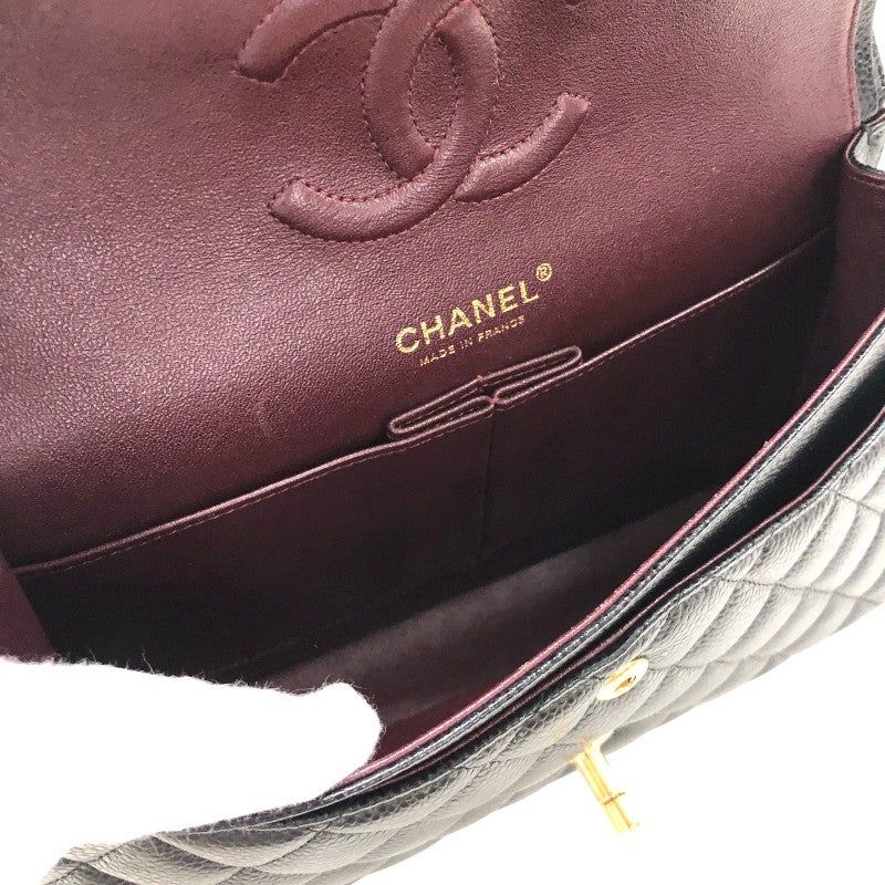 シャネル CHANEL マトラッセ25 A01112 ブラック ゴールド金具 24番台 キャビアスキン レディース ショルダーバッグ