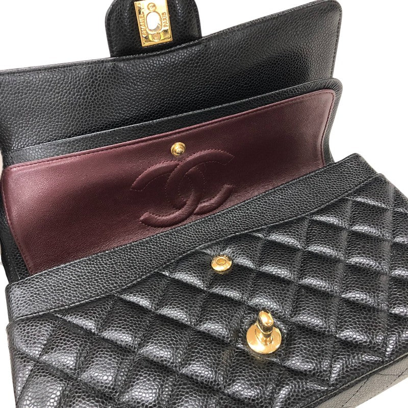 シャネル CHANEL マトラッセ25 A01112 ブラック ゴールド金具 24番台 キャビアスキン レディース ショルダーバッグ