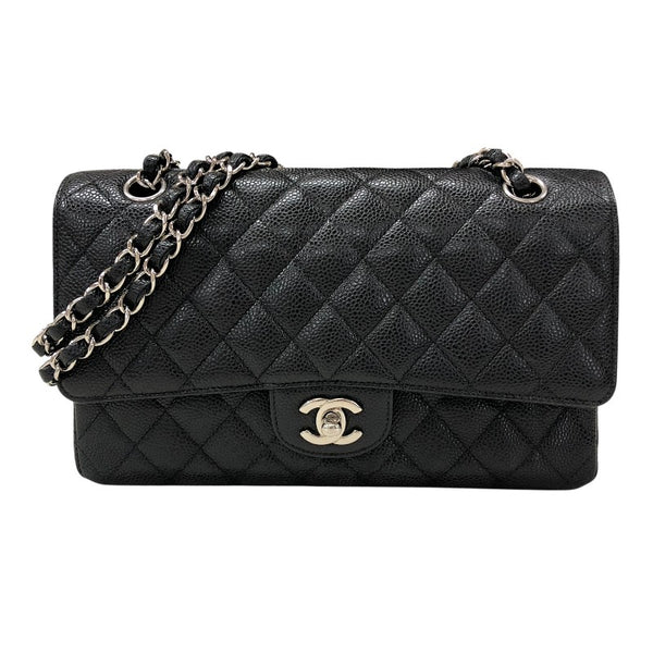 シャネル CHANEL マトラッセ25 A01112 ブラック シルバー金具 14番台 キャビアスキン レディース ショルダーバッグ