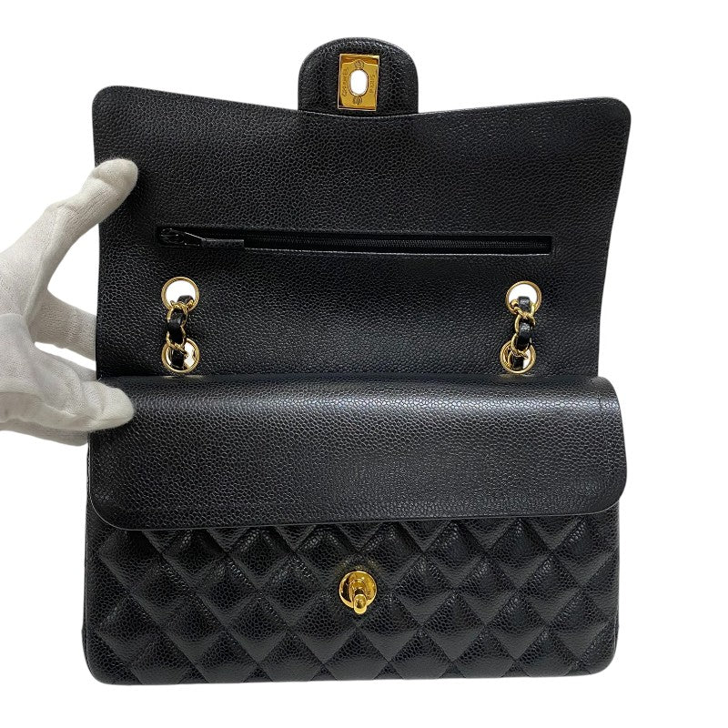 シャネル CHANEL マトラッセ25 A01112 ブラック ゴールド金具 キャビアスキン レディース ショルダーバッグ