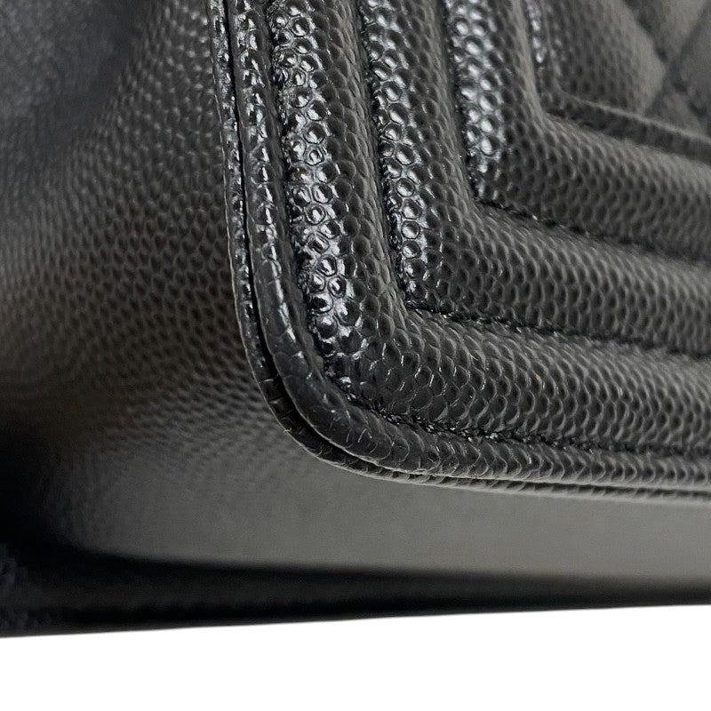 シャネル CHANEL ボーイシャネル20 A67085 ブラック ゴールド金具 キャビアスキン レディース ショルダーバッグ