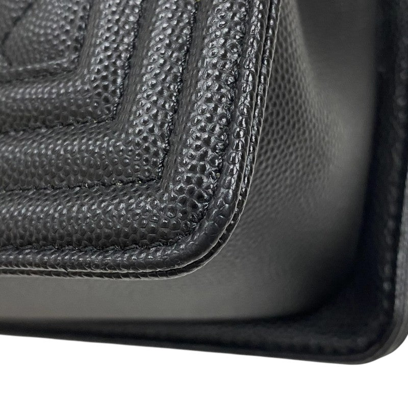 シャネル CHANEL ボーイシャネル20 A67085 ブラック ゴールド金具 キャビアスキン レディース ショルダーバッグ